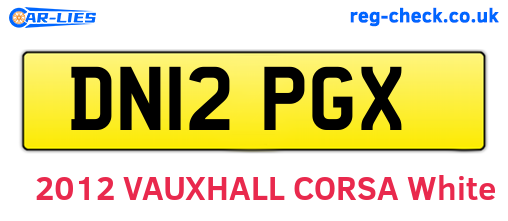 DN12PGX are the vehicle registration plates.