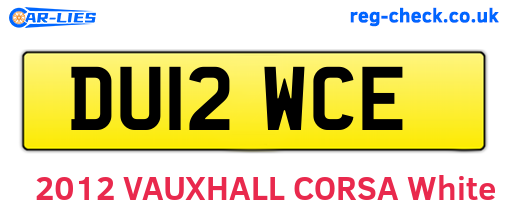 DU12WCE are the vehicle registration plates.