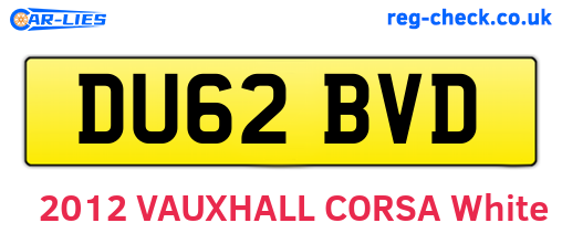 DU62BVD are the vehicle registration plates.
