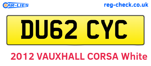 DU62CYC are the vehicle registration plates.