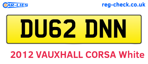 DU62DNN are the vehicle registration plates.