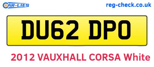 DU62DPO are the vehicle registration plates.