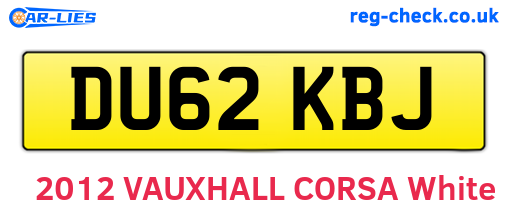 DU62KBJ are the vehicle registration plates.
