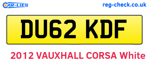 DU62KDF are the vehicle registration plates.