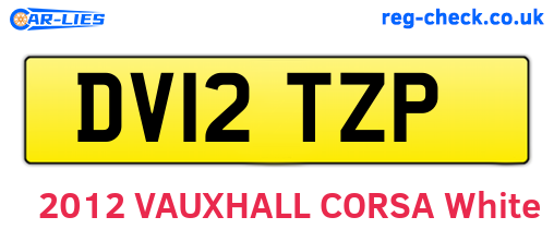 DV12TZP are the vehicle registration plates.