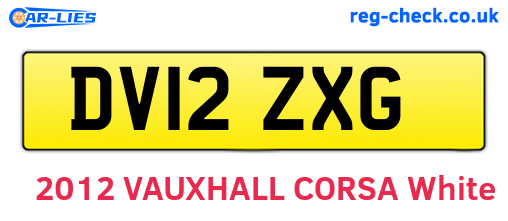DV12ZXG are the vehicle registration plates.