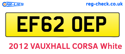 EF62OEP are the vehicle registration plates.