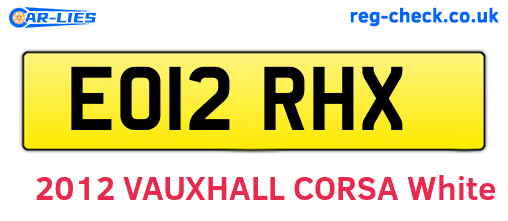 EO12RHX are the vehicle registration plates.