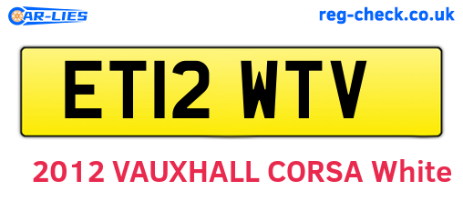 ET12WTV are the vehicle registration plates.