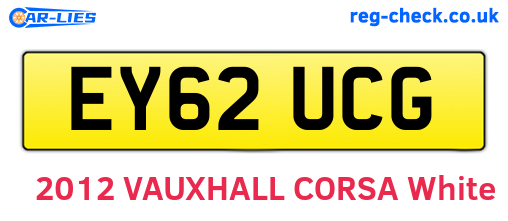 EY62UCG are the vehicle registration plates.