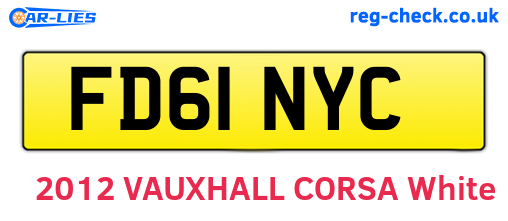 FD61NYC are the vehicle registration plates.