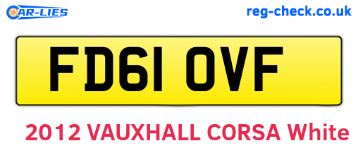 FD61OVF are the vehicle registration plates.