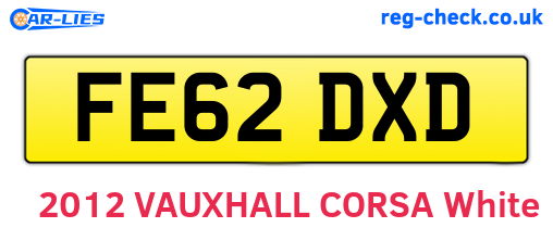 FE62DXD are the vehicle registration plates.