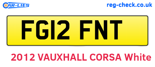 FG12FNT are the vehicle registration plates.