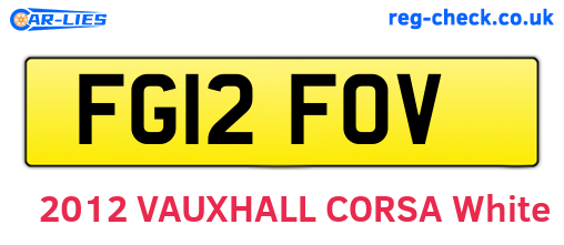 FG12FOV are the vehicle registration plates.