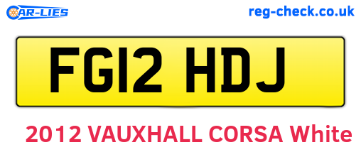 FG12HDJ are the vehicle registration plates.