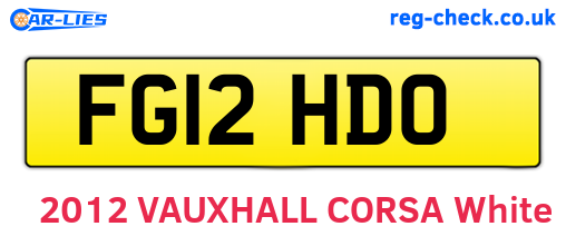 FG12HDO are the vehicle registration plates.
