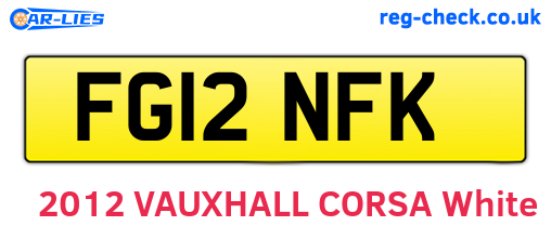 FG12NFK are the vehicle registration plates.