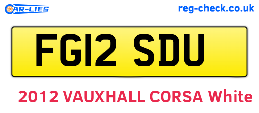 FG12SDU are the vehicle registration plates.