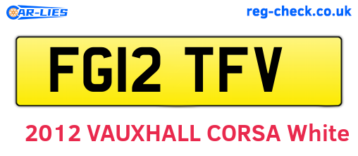FG12TFV are the vehicle registration plates.