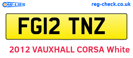 FG12TNZ are the vehicle registration plates.