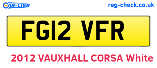 FG12VFR are the vehicle registration plates.