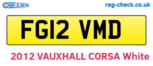 FG12VMD are the vehicle registration plates.