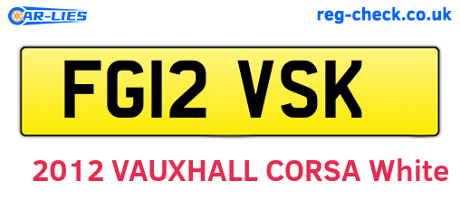 FG12VSK are the vehicle registration plates.