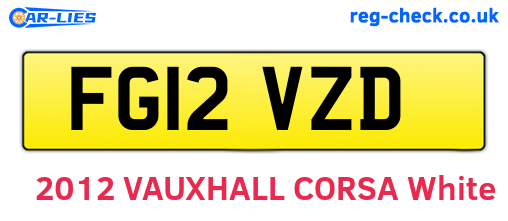 FG12VZD are the vehicle registration plates.