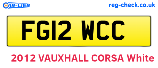 FG12WCC are the vehicle registration plates.