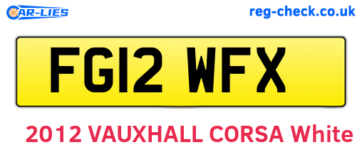 FG12WFX are the vehicle registration plates.