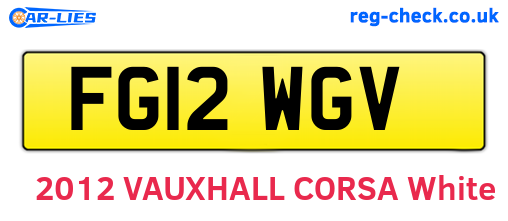 FG12WGV are the vehicle registration plates.