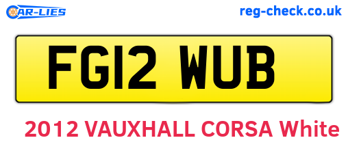 FG12WUB are the vehicle registration plates.