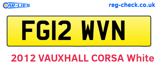 FG12WVN are the vehicle registration plates.