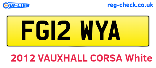 FG12WYA are the vehicle registration plates.
