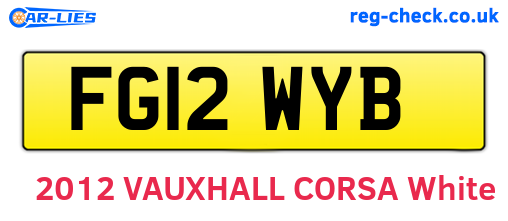 FG12WYB are the vehicle registration plates.