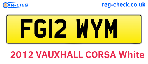 FG12WYM are the vehicle registration plates.