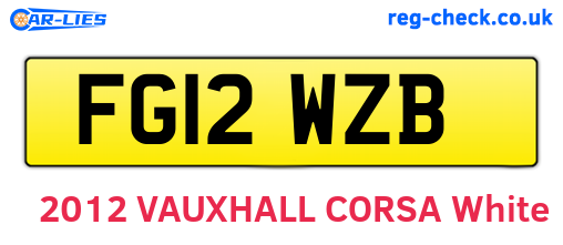 FG12WZB are the vehicle registration plates.