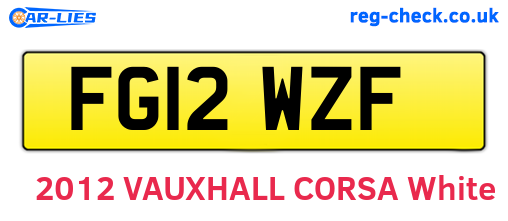 FG12WZF are the vehicle registration plates.