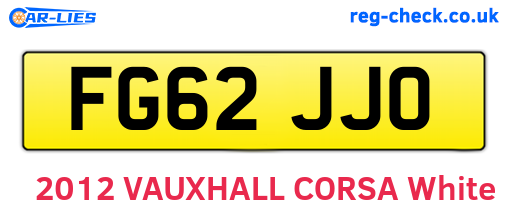 FG62JJO are the vehicle registration plates.