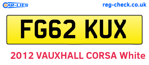 FG62KUX are the vehicle registration plates.
