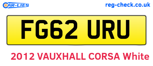 FG62URU are the vehicle registration plates.