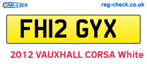 FH12GYX are the vehicle registration plates.