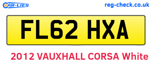 FL62HXA are the vehicle registration plates.
