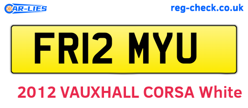 FR12MYU are the vehicle registration plates.