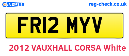 FR12MYV are the vehicle registration plates.
