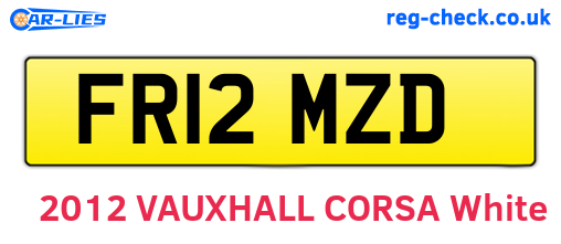 FR12MZD are the vehicle registration plates.