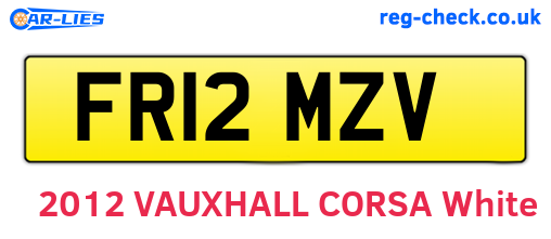 FR12MZV are the vehicle registration plates.