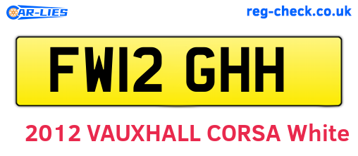 FW12GHH are the vehicle registration plates.