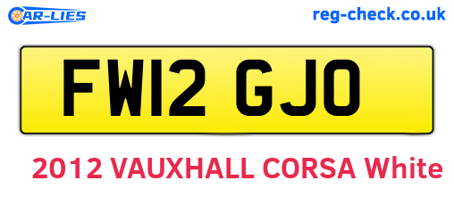 FW12GJO are the vehicle registration plates.